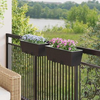 Balustrada 2 pcs Czarny 50 x 17 x 17 cm Metal