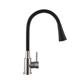 Bateria zlew. gabi z elastyczną 2f wylewką, inox / czarny BZ-87-043-L Invena