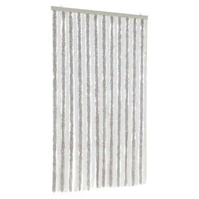 Zasłona przeciwko owadom, jasnoszaro-biała, 100x220 cm, szenil