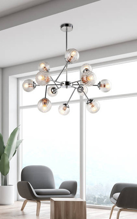 Lampa wisząca sufitowa chrom szklane klosze 12x40W Best Candellux 30-64806