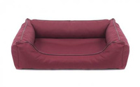 Legowisko dla psa Sofa Valencia Standard w kolorze bordowym z czarnym wykończeniem Rozmiar: S - 65 x 50 cm