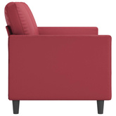 2-osobowa sofa, winna czerwień, 140 cm, sztuczna skóra