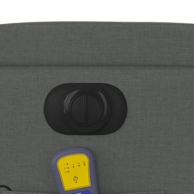vidaXL Rozkładany fotel masujący, elektryczny, ciemnoszary, tkanina wariant 13