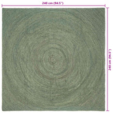 Dywany pokojowe Oliwkowy zielony 240 x 240 cm Juta