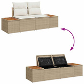 Sofa Ogrodowa Beżowy 184 x 62 x 85cm polirattan