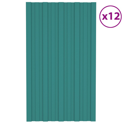Panel dachowy 12 pcs zielony 80 x 45 cm Stal galwanizowana