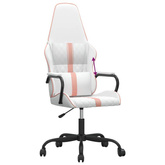 vidaXL Fotel gamingowy, biało-różowy, sztuczna skóra model standard
