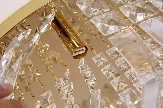 Plafon kryształowy glamour, nowoczesny 80cm złoty STELLA GOLD ADANI AD111