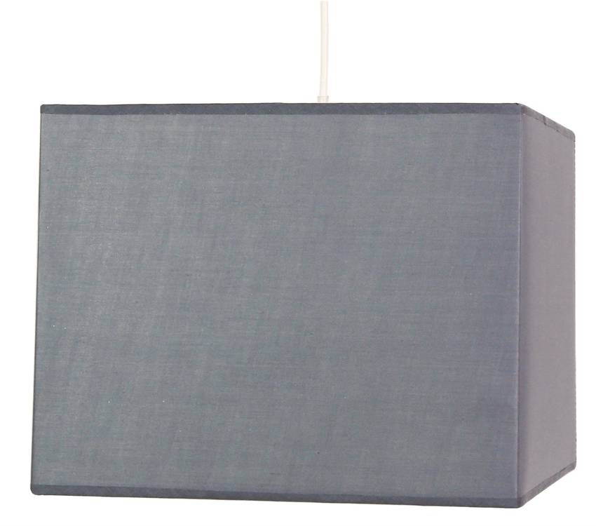 Lampa wisząca z abażurem Basic szara tkaninowa kwadratowa do salonu