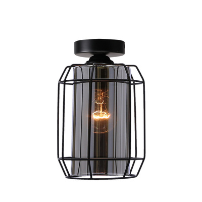 Jonera lampa sufitowa czarny 1X40 E27 klosz dymiony 31-08404