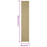 vidaXL Dywanik, naturalny sizal, 66x350 cm, zielony