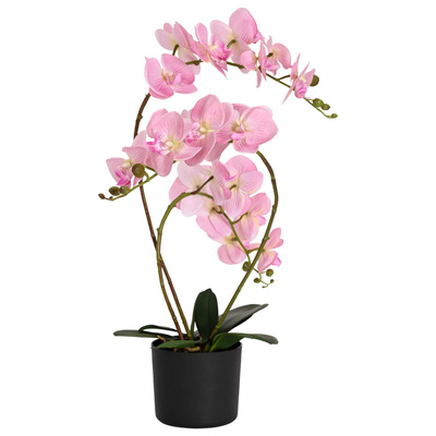 Sztuczny kwiat orchidei w doniczce różowy 45 x 15 x 65 cm