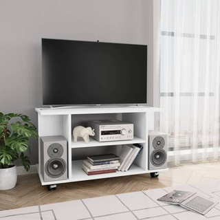 vidaXL Szafka pod TV, biała, 80x40x45 cm, materiał drewnopochodny
