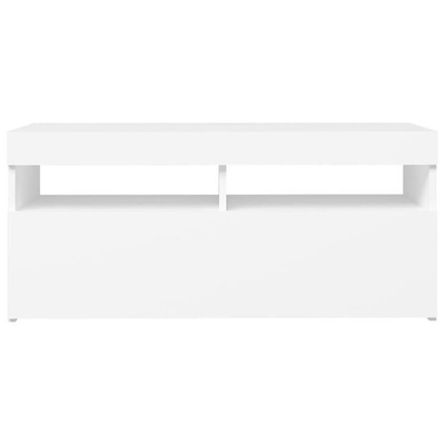 vidaXL Szafka pod TV z oświetleniem LED, biała, 90x35x40 cm