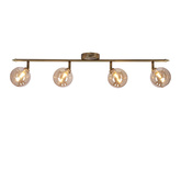 Rodia lampa sufitowa listwa patynowy 4x40w g9 klosz bursztynowy