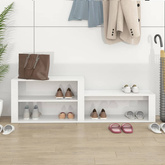 Szafka na buty, wysoki połysk, biała, 150x35x45 cm