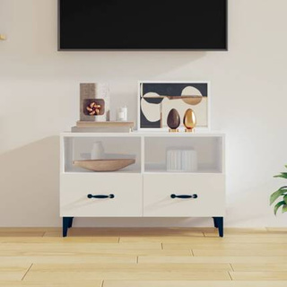 vidaXL Szafka pod TV, biała, wysoki połysk, 80x36x50 cm wariant 6