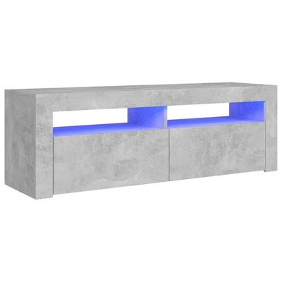 vidaXL Szafka pod TV z oświetleniem LED, szarość betonu, 120x35x40 cm