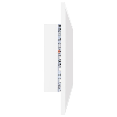 vidaXL Lustro łazienkowe z LED, białe, 90x8,5x37 cm, akryl
