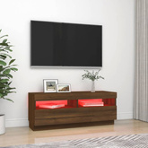 vidaXL Szafka pod TV z oświetleniem LED, brązowy dąb, 100x35x40 cm