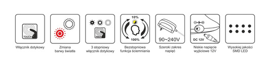 Lampka biurkowa K-BL1321 SREBRNY z serii ARES