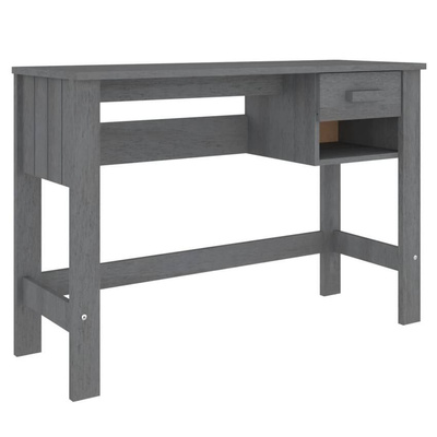 vidaXL Biurko HAMAR, ciemnoszare, 110x40x75 cm, lite drewno sosnowe