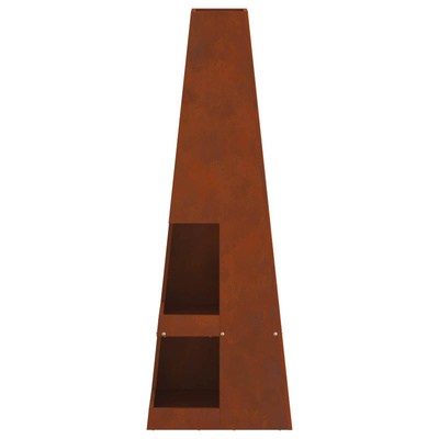 Kominek Brązowy 35 x 35 x 100 cm Stal pogodowa
