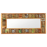 vidaXL Lustro z wizerunkiem Buddy, 110x50 cm, lite drewno z odzysku