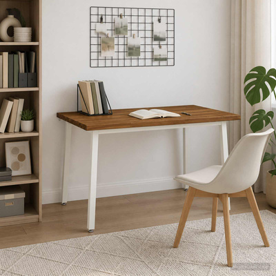 120 x 70 x 75 cm Lite Drewno Akacji Naturalne i białe
