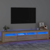 vidaXL Szafka pod TV z oświetleniem LED, dąb sonoma, 210x35x40 cm