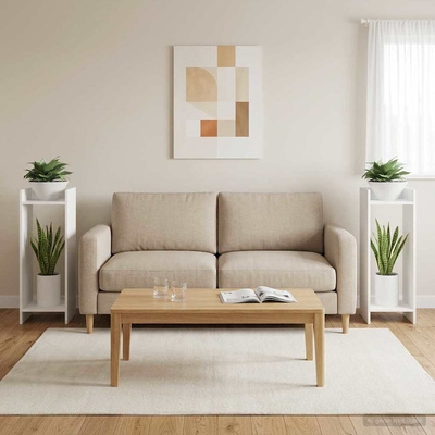 Stojak na rośliny 2 szt. Biały 30 x 30 x 80 cm