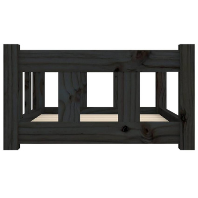 vidaXL Legowisko dla psa, czarne, 65,5x50,5x28 cm, lite drewno sosnowe model standard