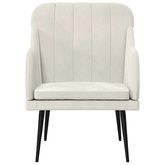 Fotel, kremowy, 63x76x80 cm, obity aksamitem vidaXL
