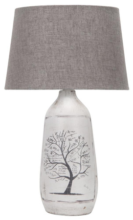 Lampka nocna Walia szara metalowa z abażurem E27