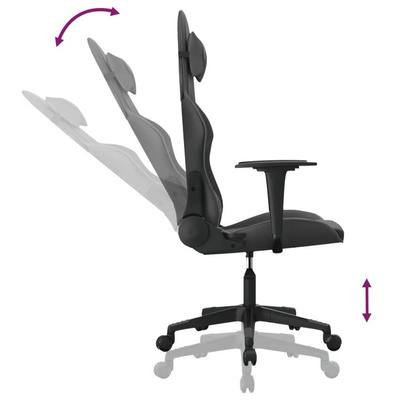 vidaXL Masujący fotel gamingowy, czarny, sztuczna skóra model standard