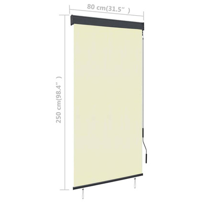 vidaXL Roleta zewnętrzna, 80x250 cm, kremowa