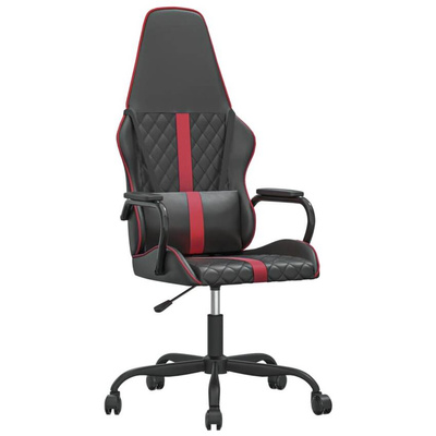 vidaXL Fotel gamingowy, czarno-bordowy, sztuczna skóra model standard