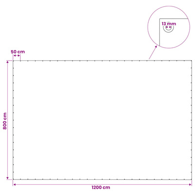 Plandeka z oczkami zielony 8 x 12 m 140 gsm PE