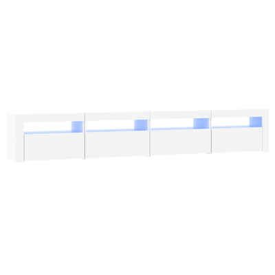vidaXL Szafka pod TV z oświetleniem LED, biała, 240x35x40 cm