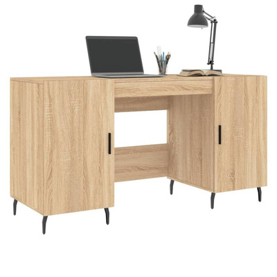 vidaXL Biurko, dąb sonoma, 140x50x75 cm, materiał drewnopochodny wariant 7