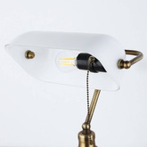 Lampka Biurkowa Bankierka Biała Szklana Abruzzo Banca E27