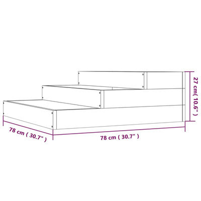 vidaXL Donica, 78x78x27 cm, lite drewno sosnowe