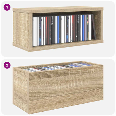 Stojak na płyty CD 4 szt. dąb Sonoma 40 x 17 x 17 cm