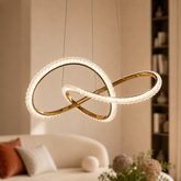 ELIO lampa wisząca złoty 32W LED 3000, 4500, 6500K kryształki bezbarwne