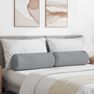 Poduszki Wałkowe 2 pcs Jasnoszary ? 25 x 70 cm tkanina