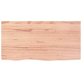 Półka, brązowa, 80x40x(2-4) cm, lakierowane lite drewno dębowe