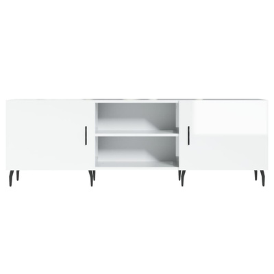 vidaXL Szafka pod TV, wysoki połysk, biała, 150x30x50 cm