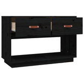 vidaXL Szafka pod TV, czarna, 90x40x60 cm, lite drewno sosnowe