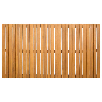 Mata do kąpieli Gładki brązowy 100 x 55 cm Lite Drewno Akacji