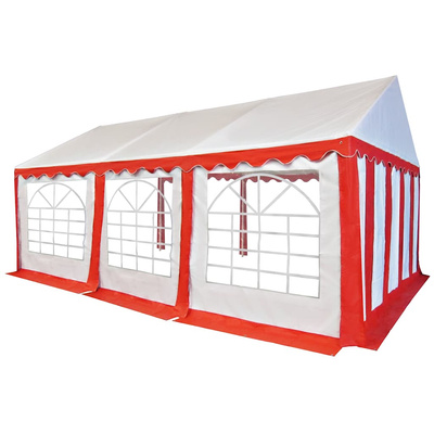 Namiot ogrodowy z PVC, 4x6 m, czerwono-biały